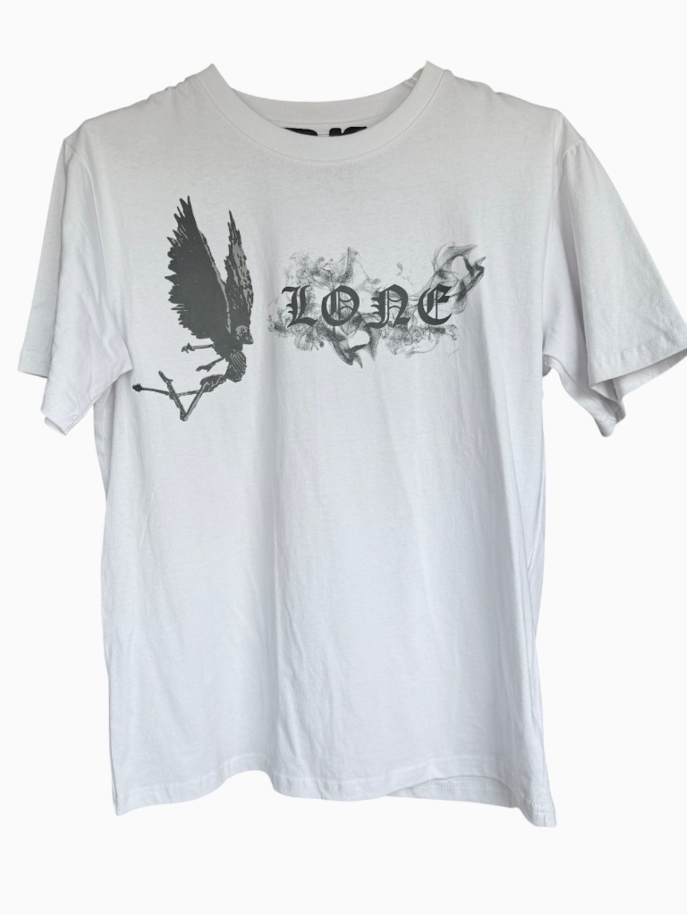 NWT Vlone Smoke Demon Angel Short Sleeve White Tee Shirt Sz S